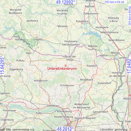 Unterstinkenbrunn on map