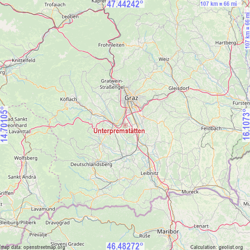 Unterpremstätten on map