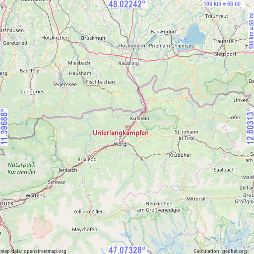 Unterlangkampfen on map