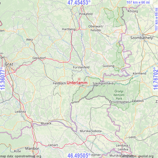 Unterlamm on map