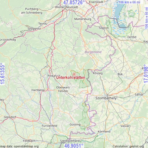 Unterkohlstätten on map