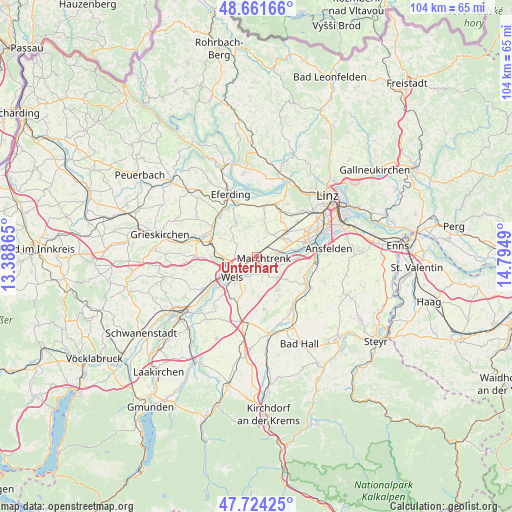Unterhart on map