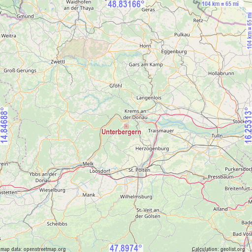 Unterbergern on map