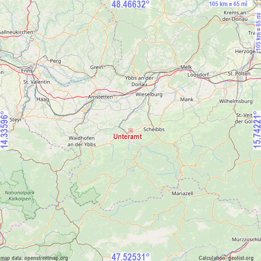 Unteramt on map