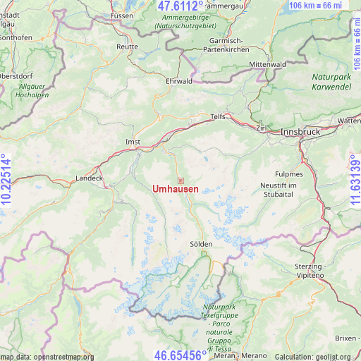 Umhausen on map