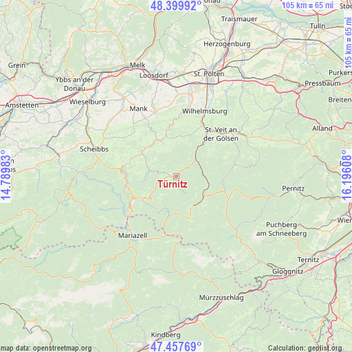 Türnitz on map