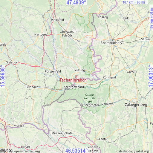 Tschanigraben on map