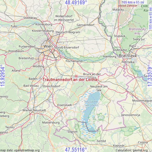 Trautmannsdorf an der Leitha on map