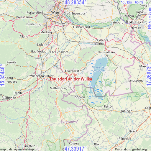Trausdorf an der Wulka on map