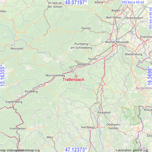 Trattenbach on map