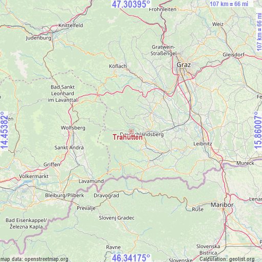 Trahütten on map