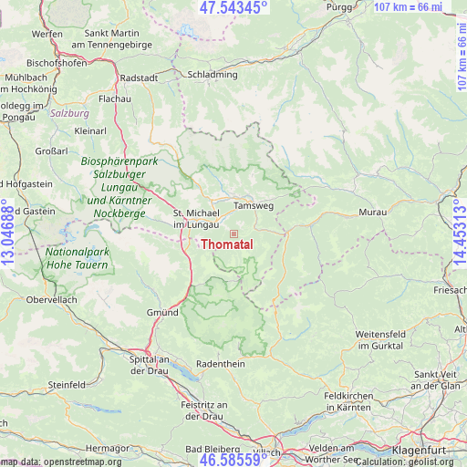 Thomatal on map