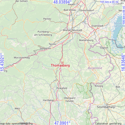 Thomasberg on map