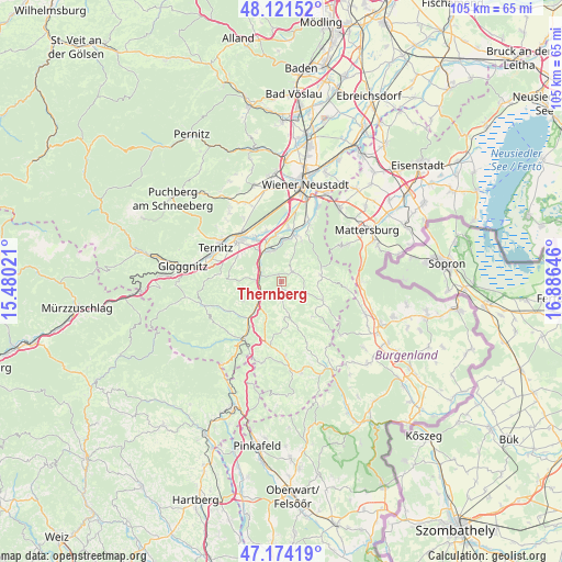 Thernberg on map