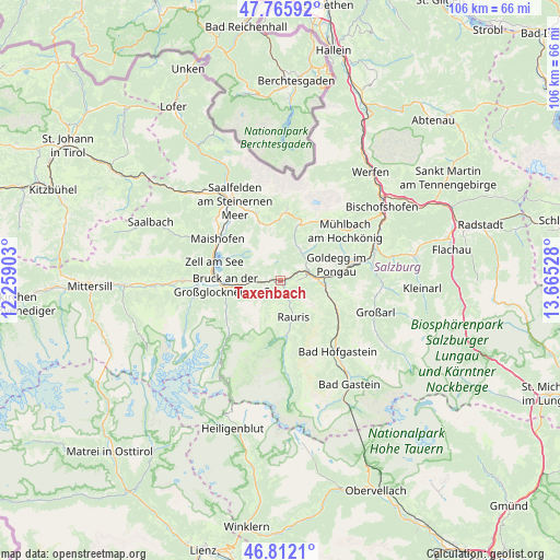 Taxenbach on map