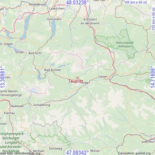 Tauplitz on map