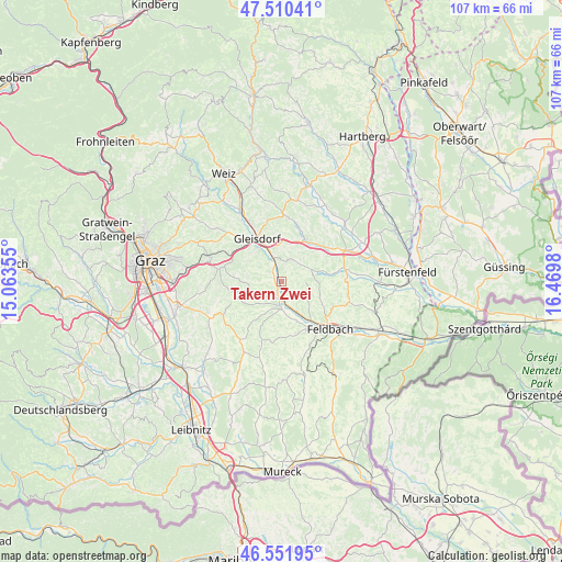 Takern Zwei on map