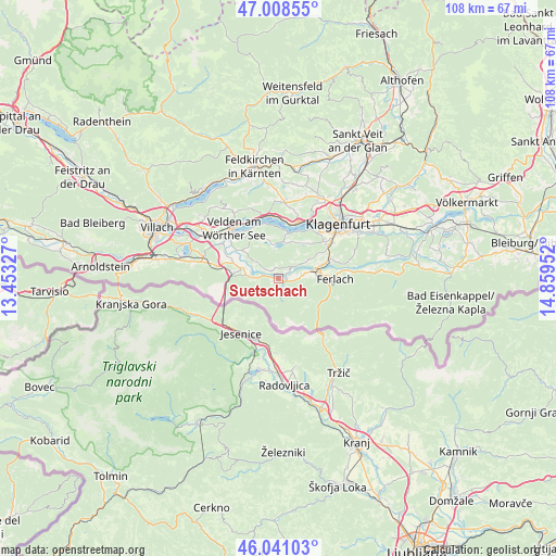 Suetschach on map