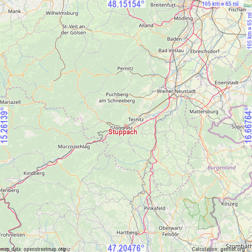 Stuppach on map