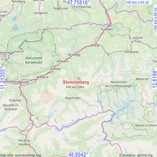 Stummerberg on map