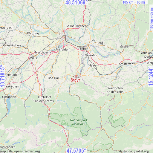 Steyr on map