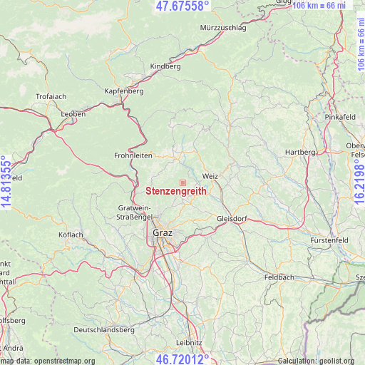 Stenzengreith on map