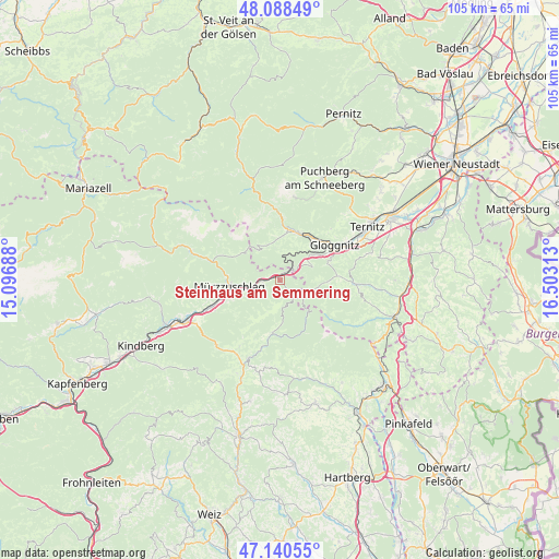 Steinhaus am Semmering on map