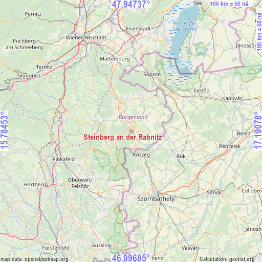 Steinberg an der Rabnitz on map