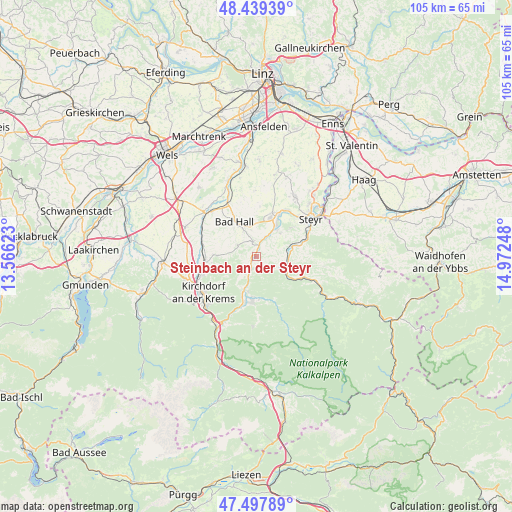 Steinbach an der Steyr on map