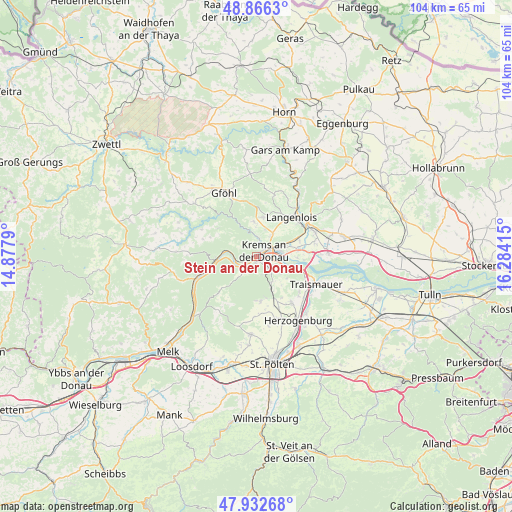 Stein an der Donau on map