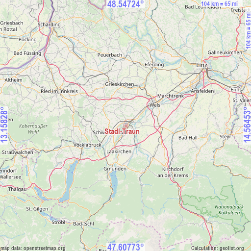 Stadl-Traun on map