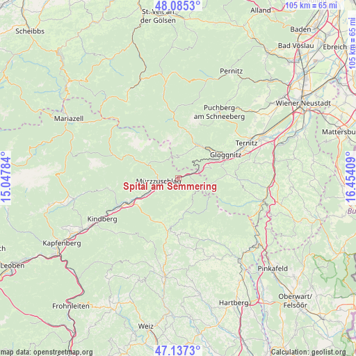 Spital am Semmering on map