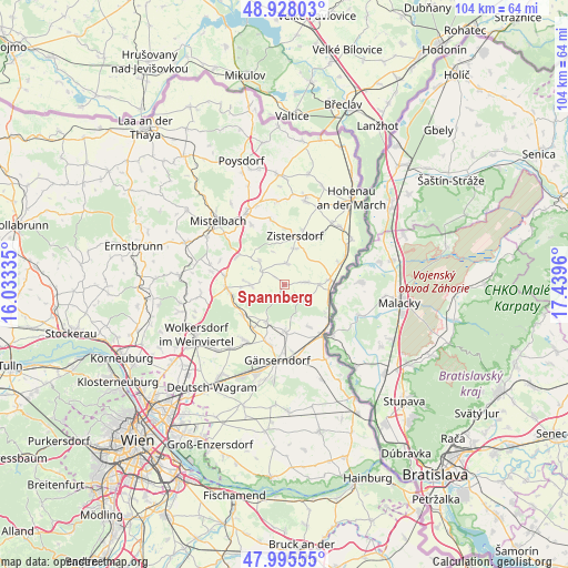Spannberg on map