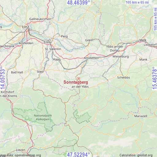 Sonntagberg on map