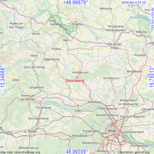 Sonnberg on map