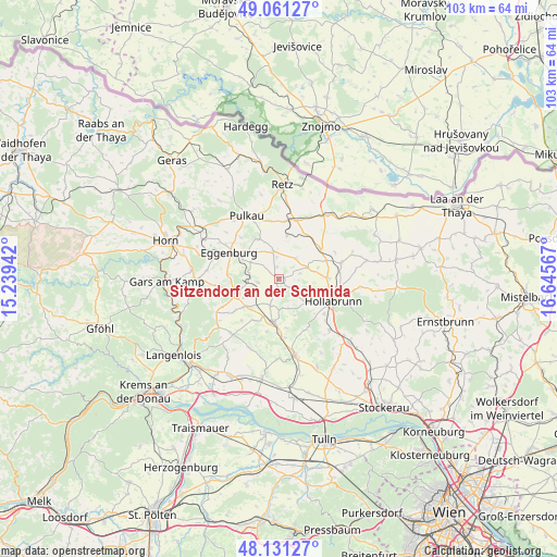 Sitzendorf an der Schmida on map