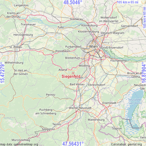 Siegenfeld on map