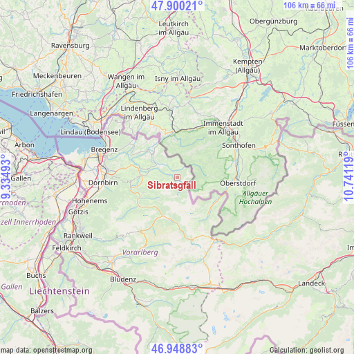 Sibratsgfäll on map