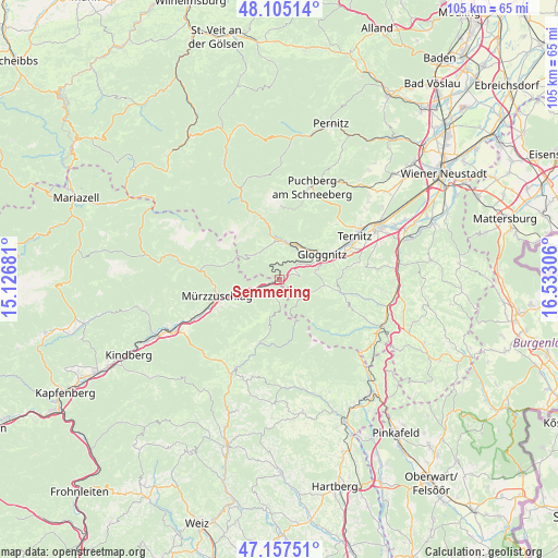 Semmering on map