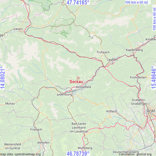 Seckau on map