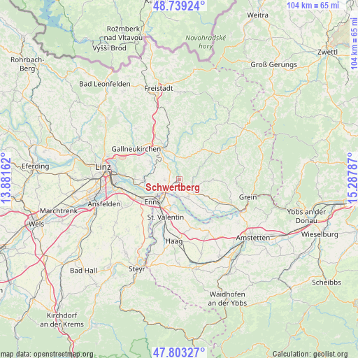 Schwertberg on map