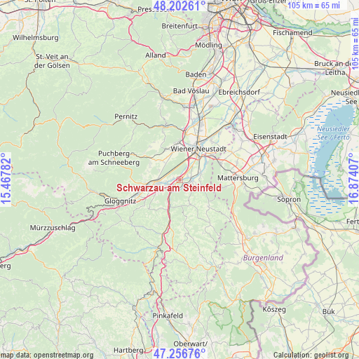 Schwarzau am Steinfeld on map