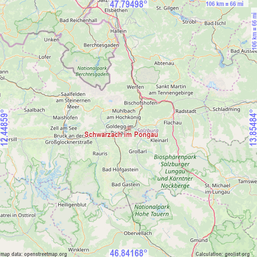 Schwarzach im Pongau on map