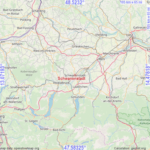Schwanenstadt on map