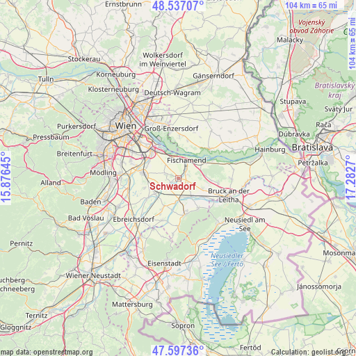 Schwadorf on map