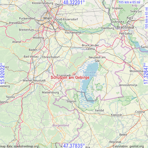 Schützen am Gebirge on map