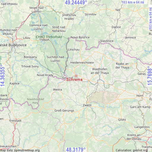 Schrems on map