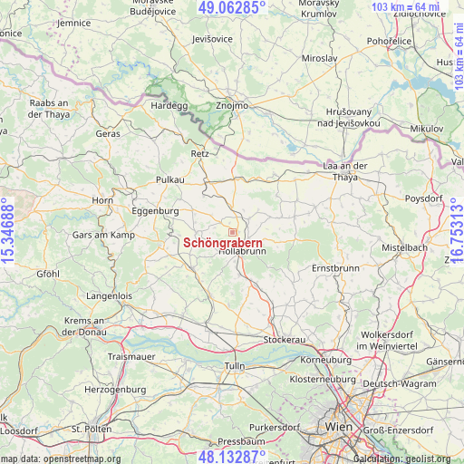 Schöngrabern on map