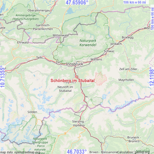 Schönberg im Stubaital on map