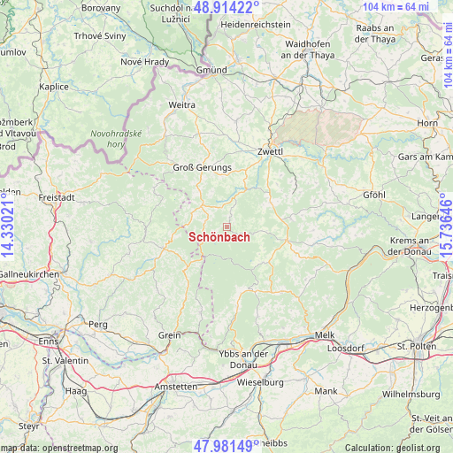 Schönbach on map